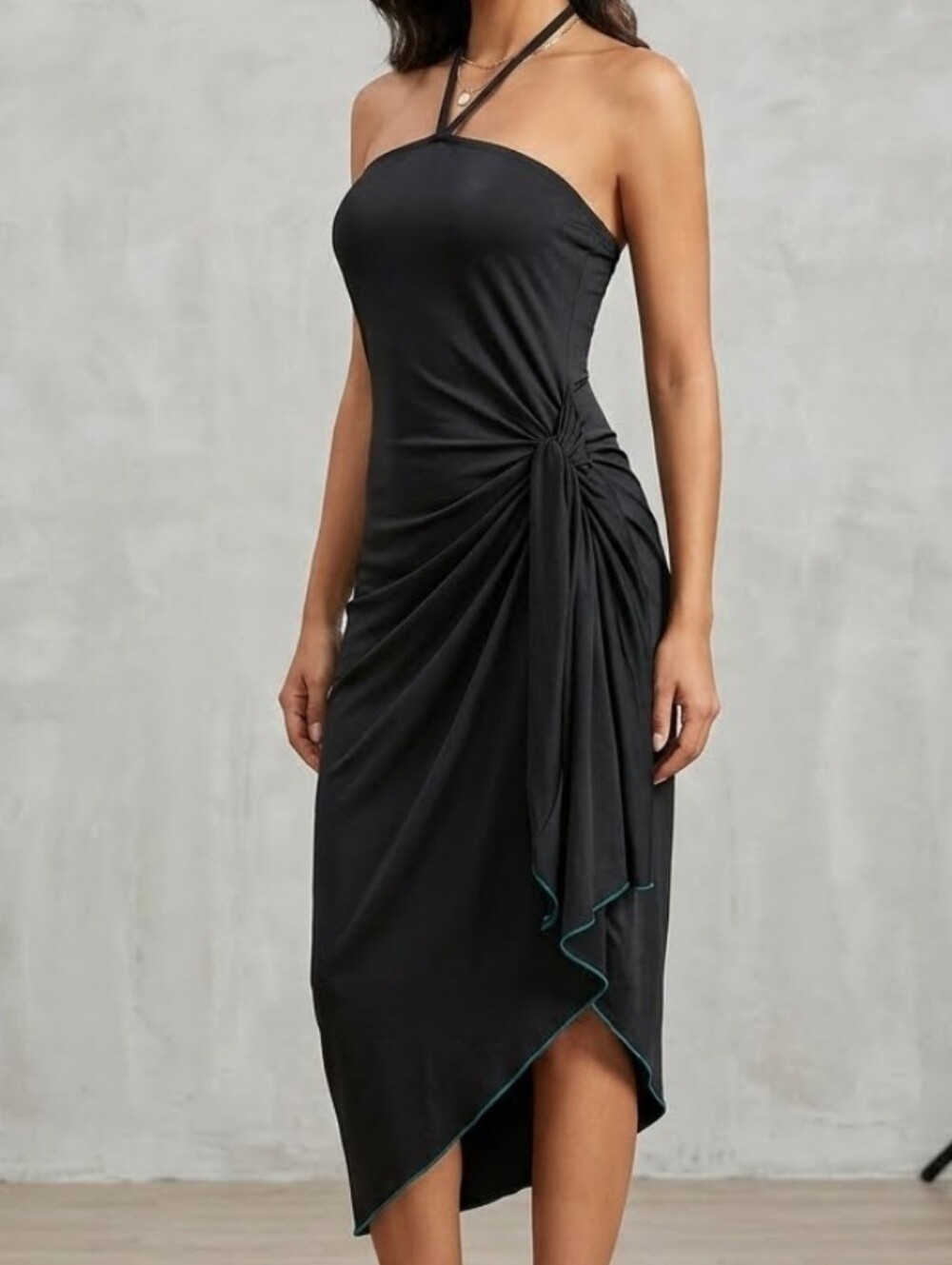 In Character Costumes Black Halter Strap Ruched Side Dress Sz M
